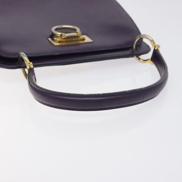 CELINE Hand Bag Leather Purple Gold - Picture 7 of 13